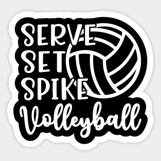 Serve Set Spike Volleyball Sticker